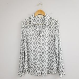 Cloth Stone Long Sleeve Ikat Rayon Shirt
